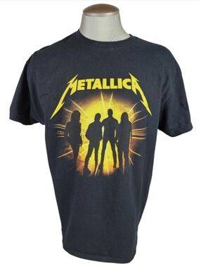 METALLICA 2023 M72 World Tour Glow Lit Band Silhouette Concert T-Shirt XL Black